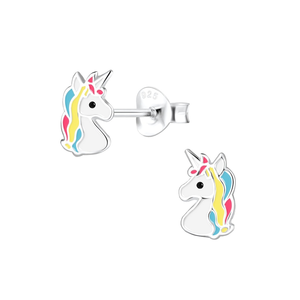 [10002427] Silver Unicorn Stud Earrings