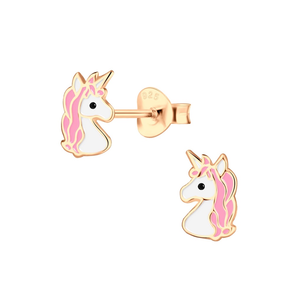 Silver Unicorn Stud Earrings