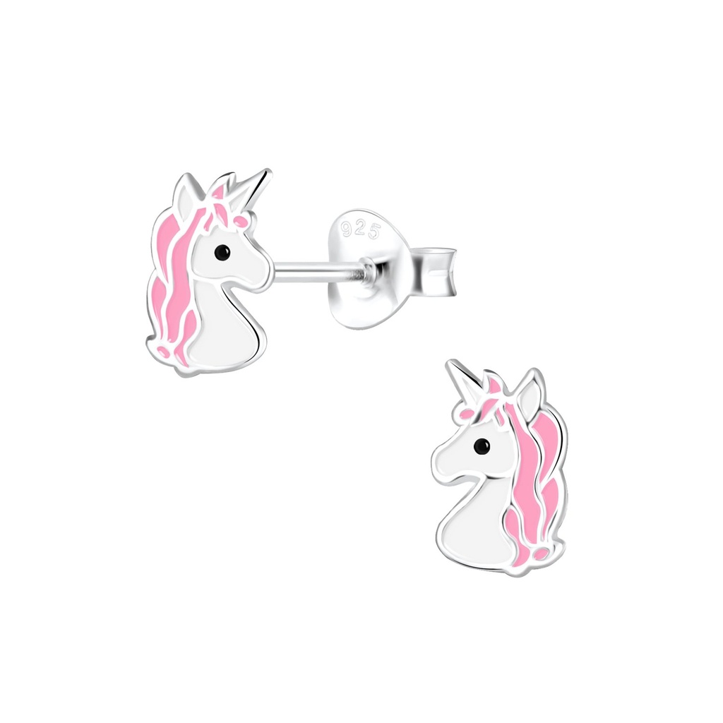 Silver Unicorn Stud Earrings