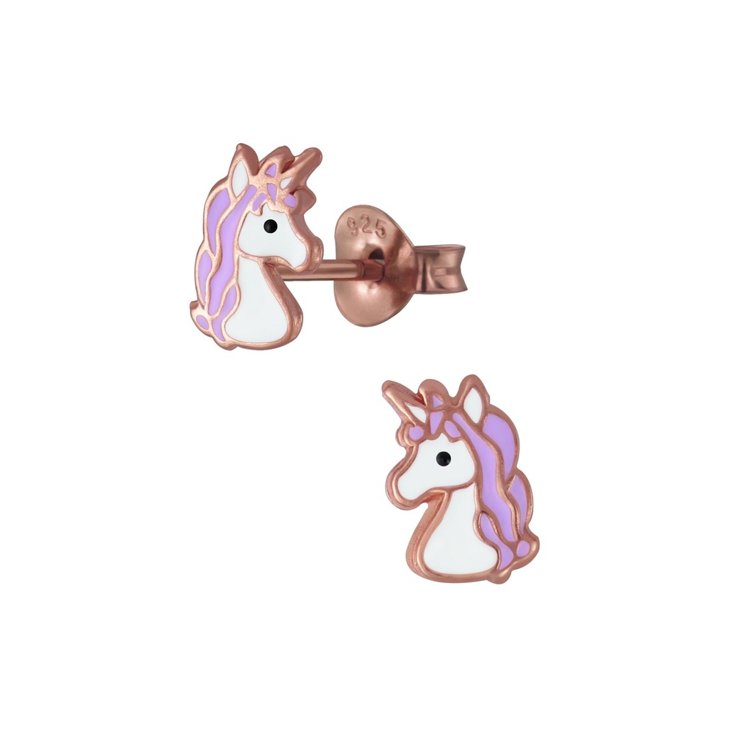 Silver Unicorn Stud Earrings