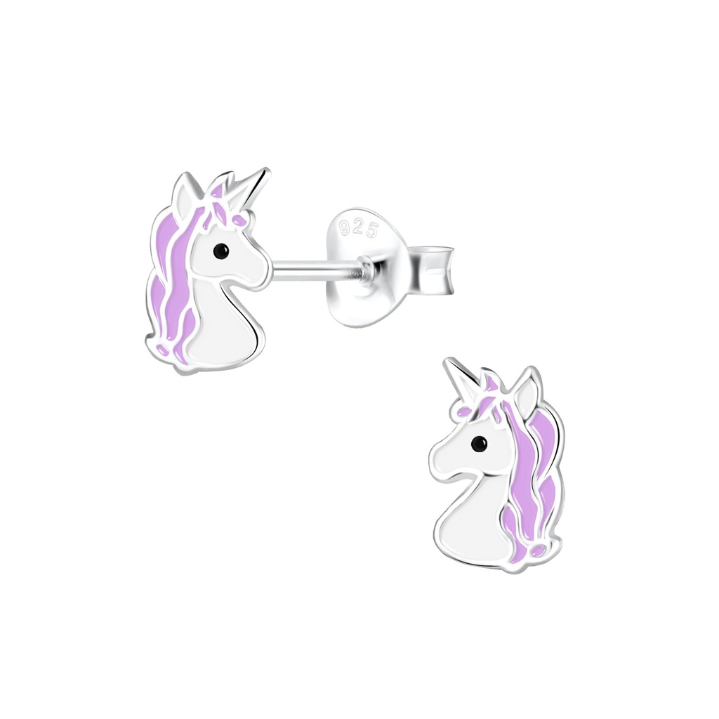 [10002421] Silver Unicorn Stud Earrings