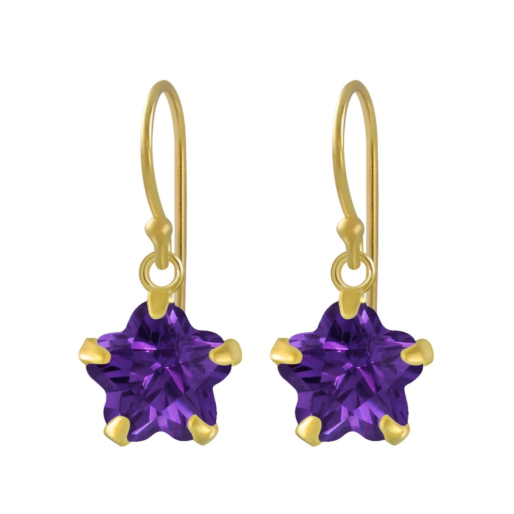 Boucles d'oreilles en argent zircon fleur 8 mm
