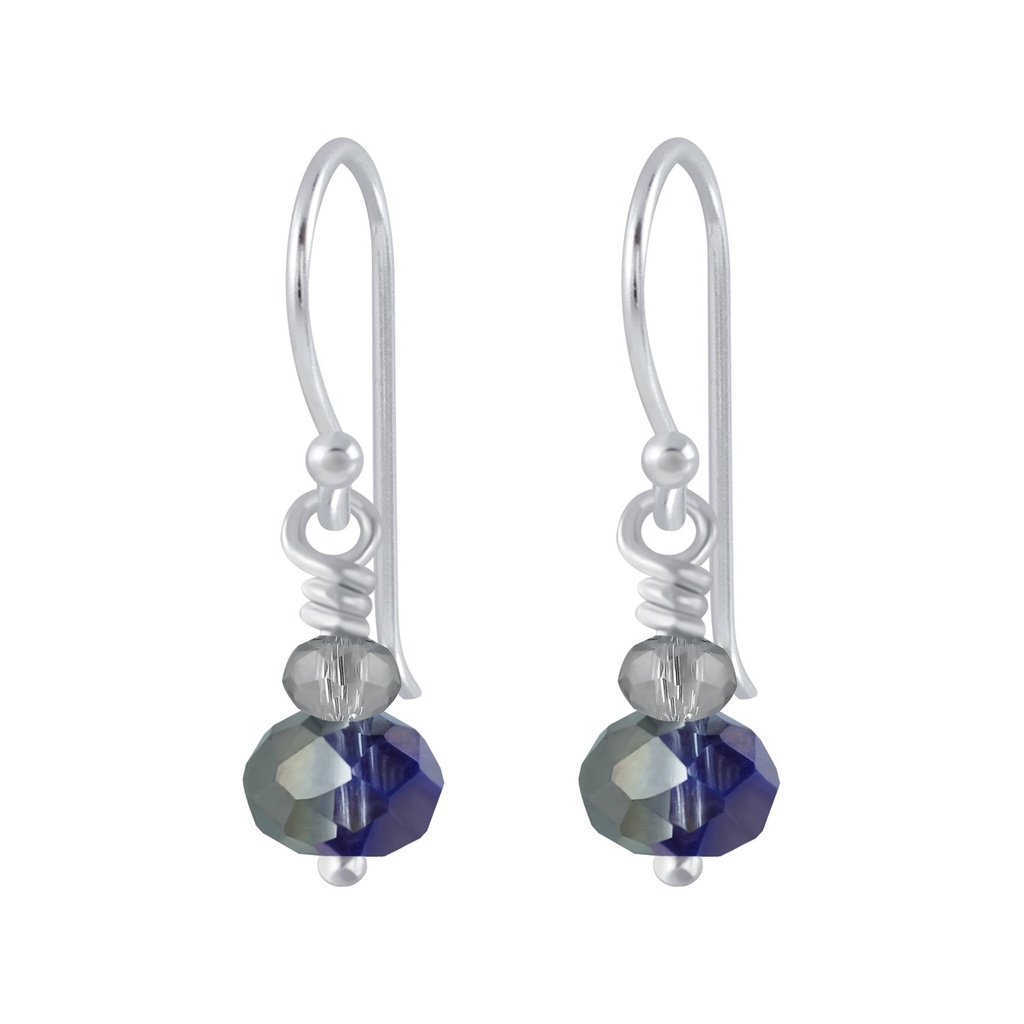 Boucles d'oreilles perle faite main en argent