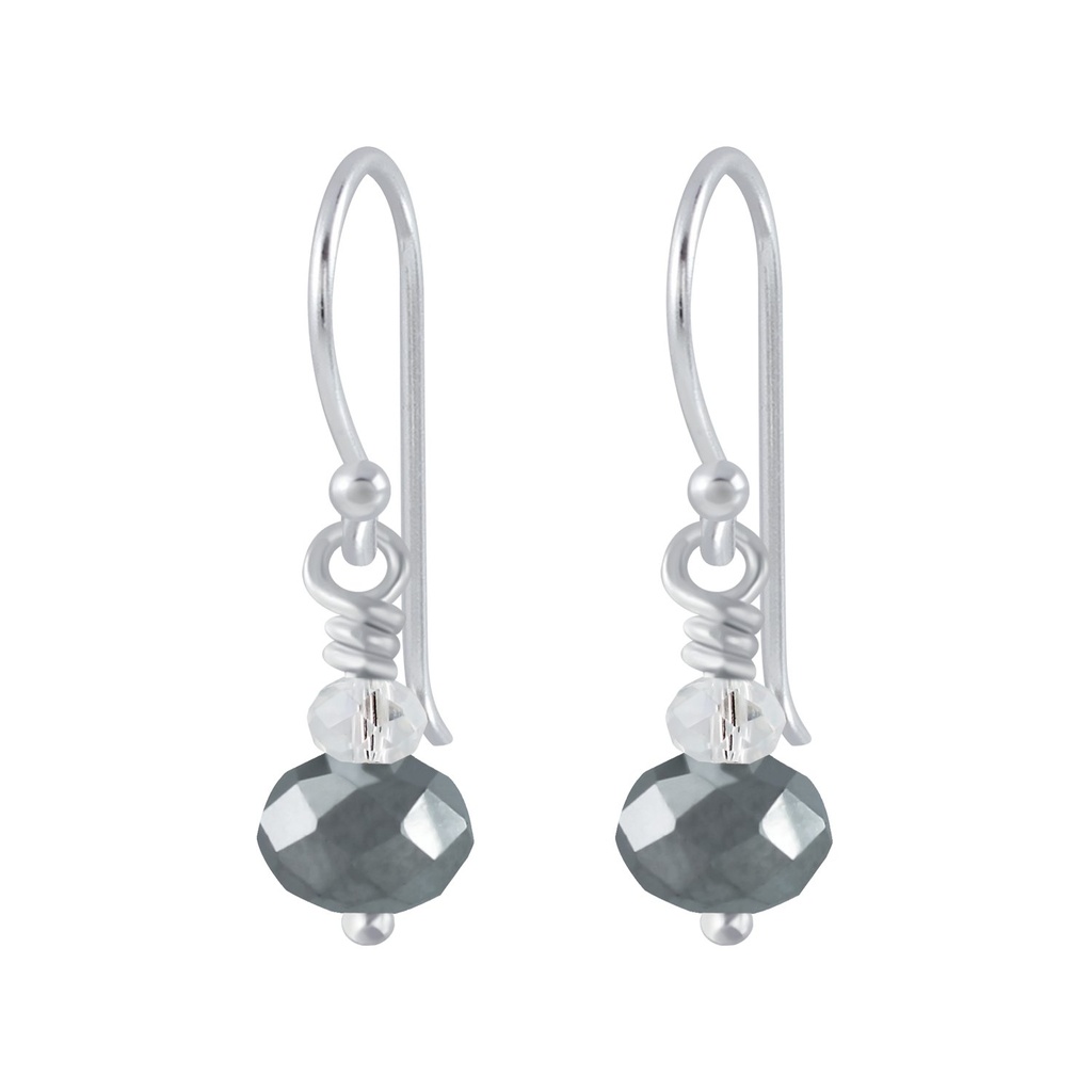 [10002384] Boucles d'oreilles perle faite main en argent