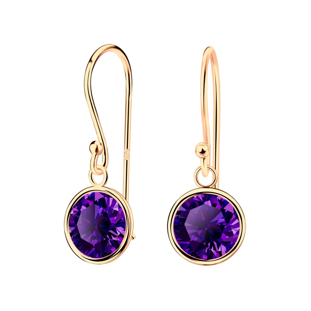 8mm Round Cubic Zirconia Silver Earrings