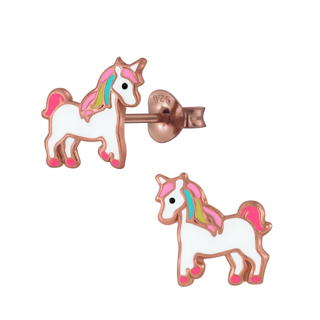Silver Unicorn Stud Earrings