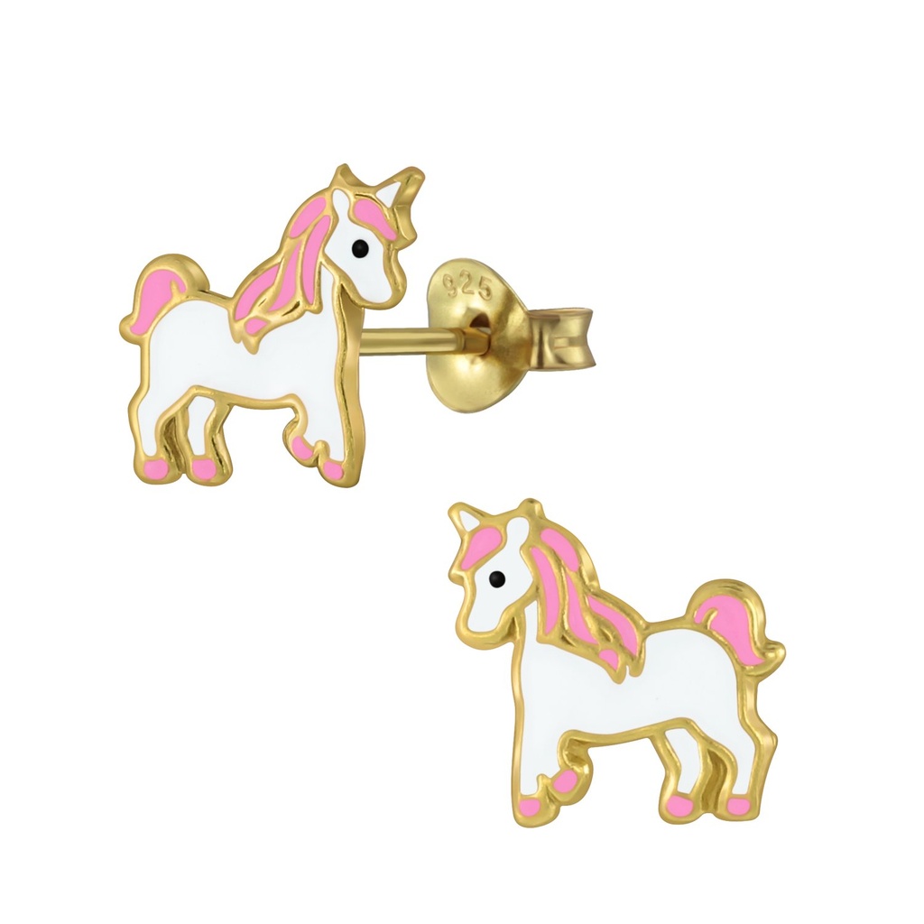 [10002283] Silver Unicorn Stud Earrings