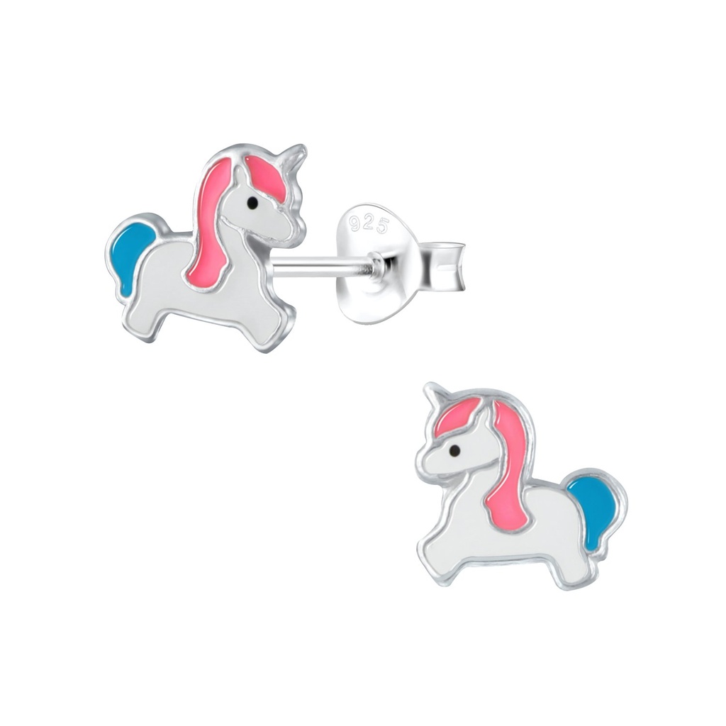[10002266] Silver Unicorn Stud Earrings