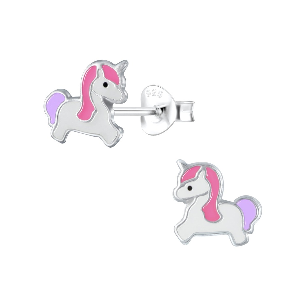 [10002265] Silver Unicorn Stud Earrings