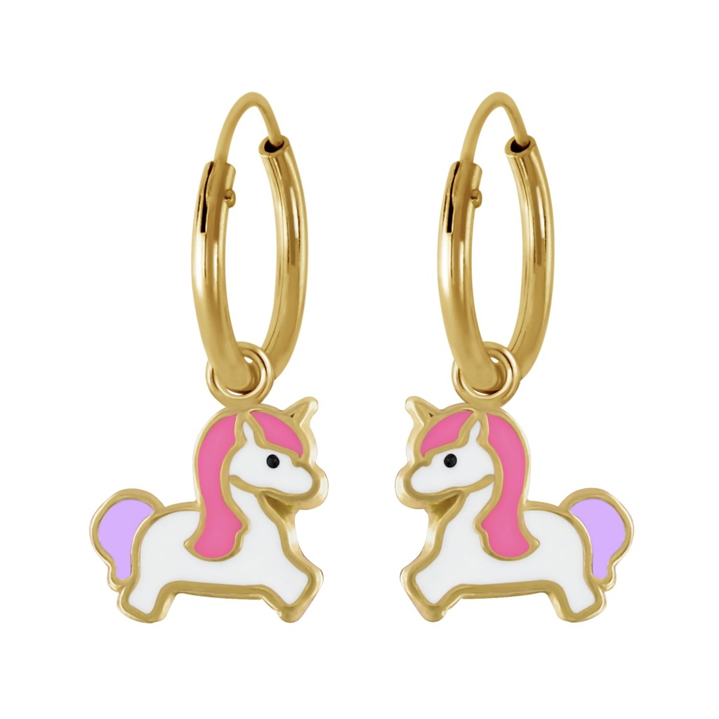 Créoles breloque licorne en argent