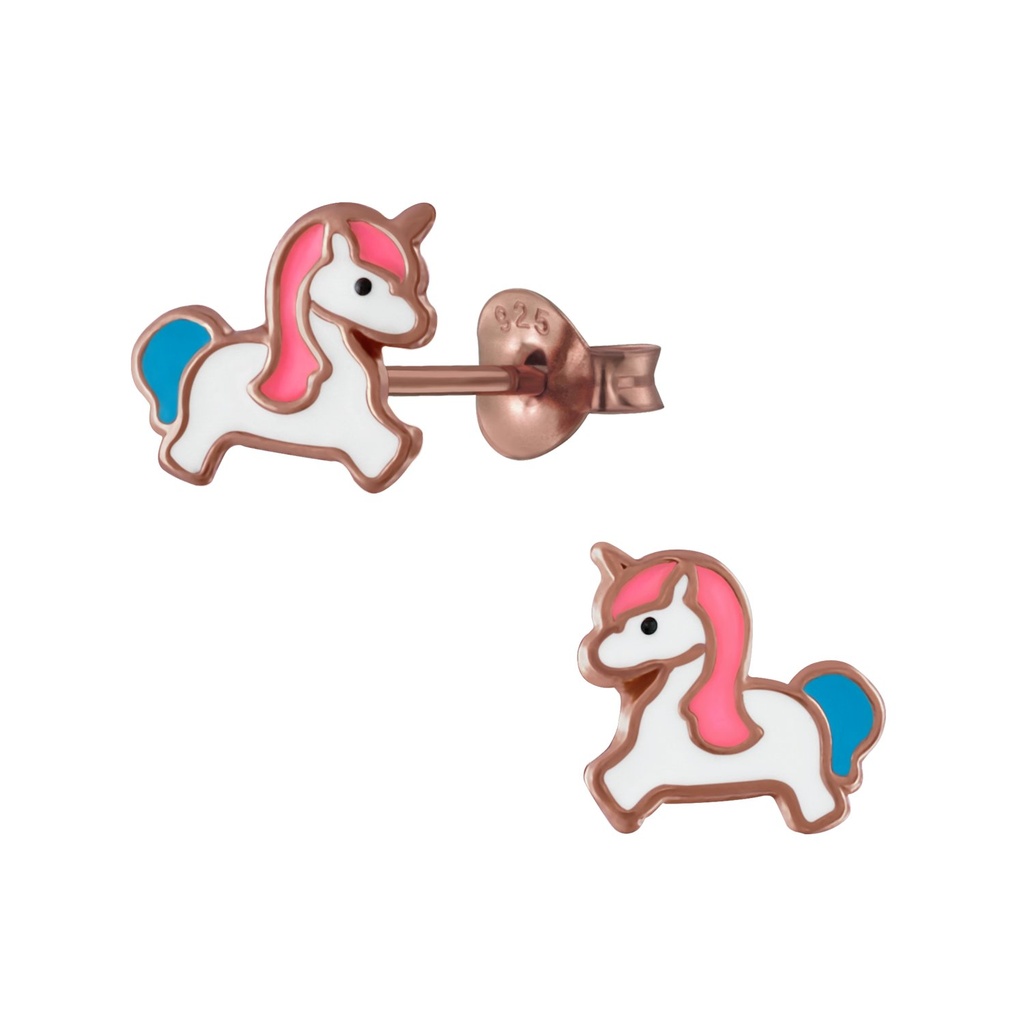 Silver Unicorn Stud Earrings