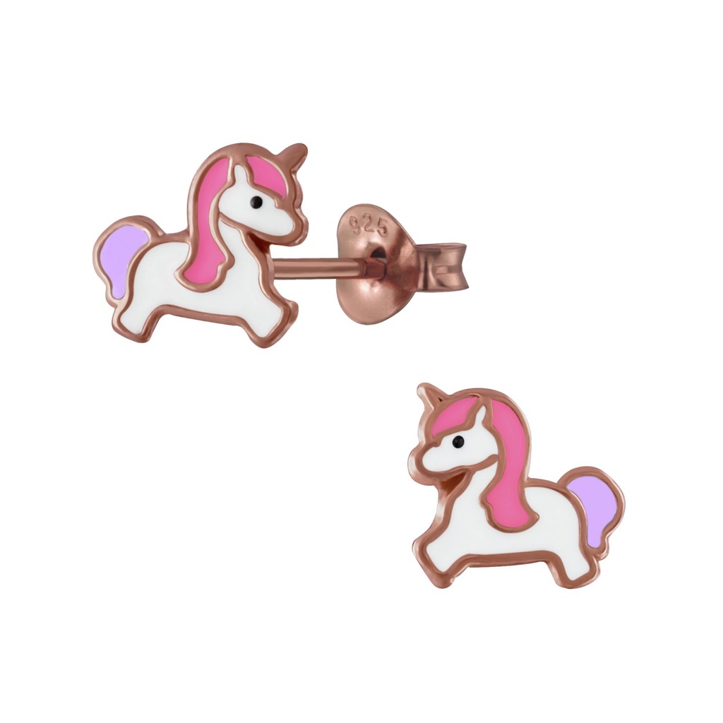 Silver Unicorn Stud Earrings