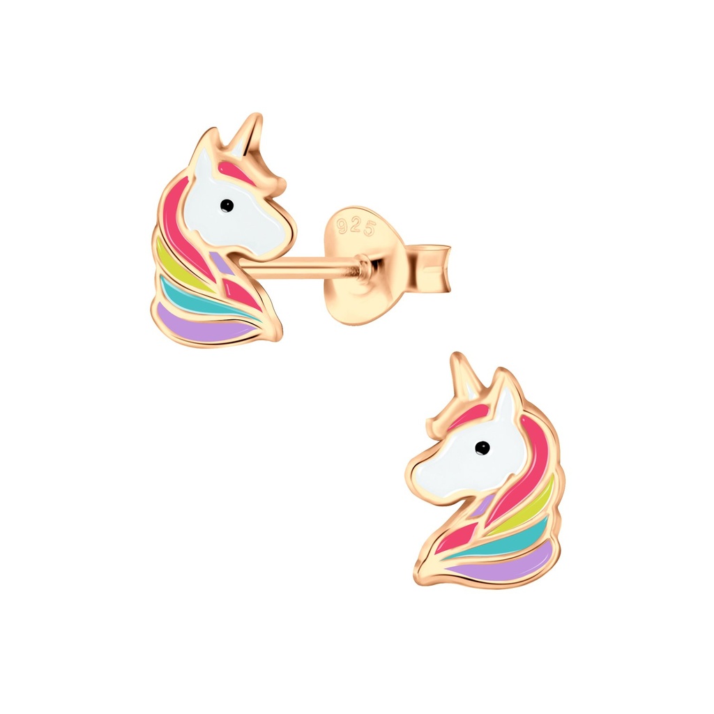 Silver Unicorn Stud Earrings