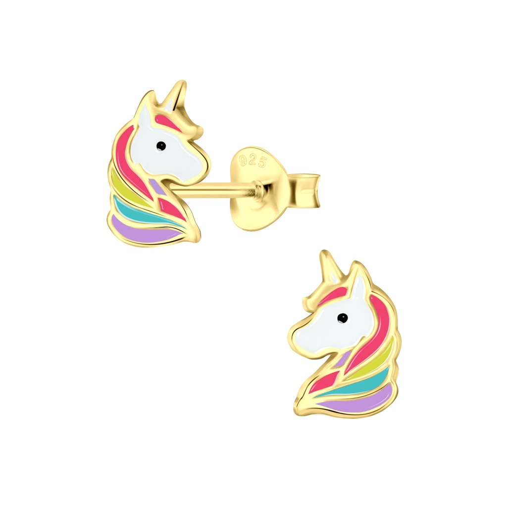 Silver Unicorn Stud Earrings
