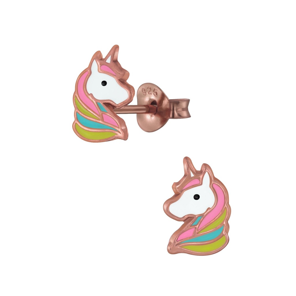 Puces d'oreilles licorne en argent
