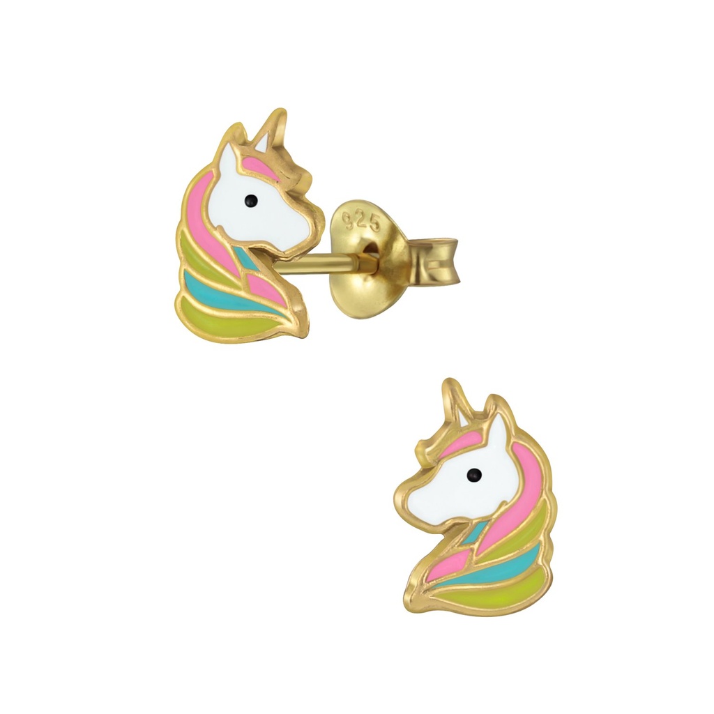 Silver Unicorn Stud Earrings