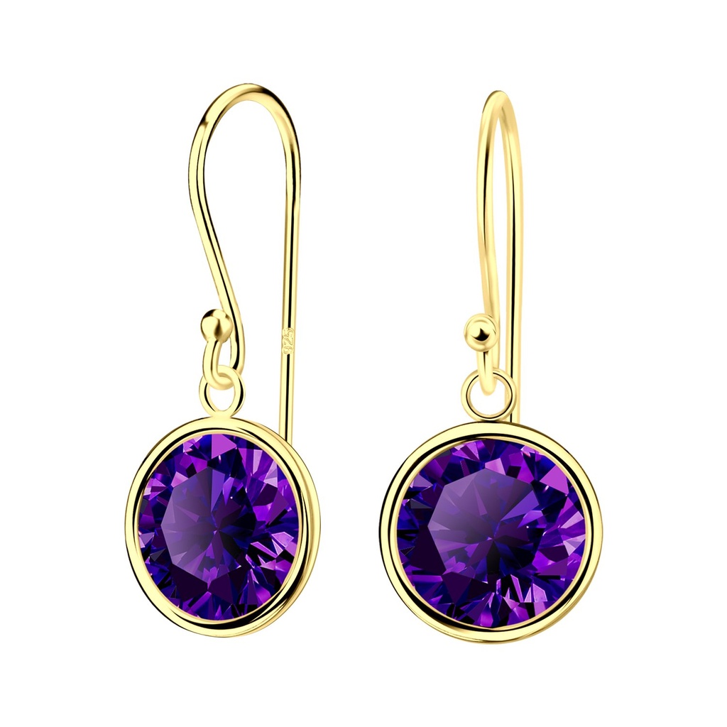 Boucles d'oreilles en argent zircon rond 10 mm