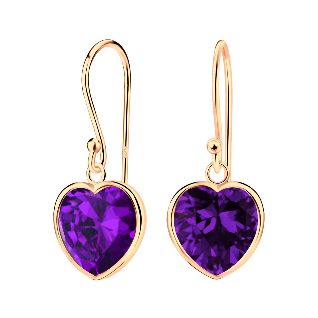10mm Heart Cubic Zirconia Silver Earrings