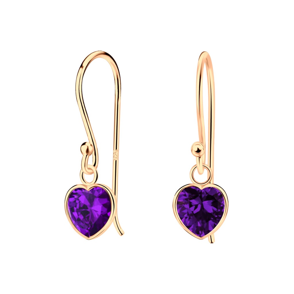 6mm Heart Cubic Zirconia Silver Earrings