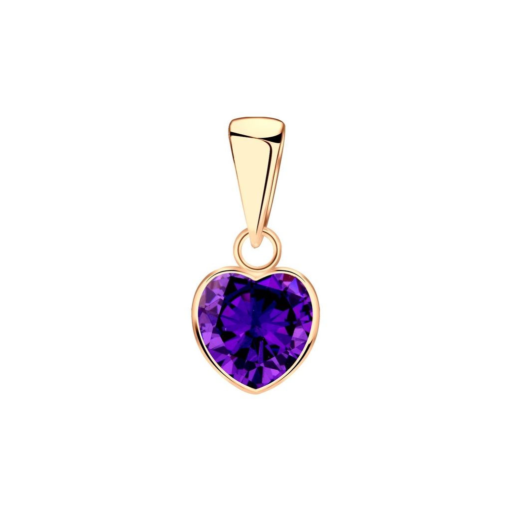 6mm Heart Cubic Zirconia Silver Pendant