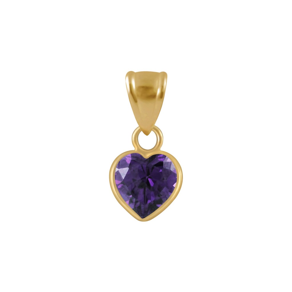 6mm Heart Cubic Zirconia Silver Pendant