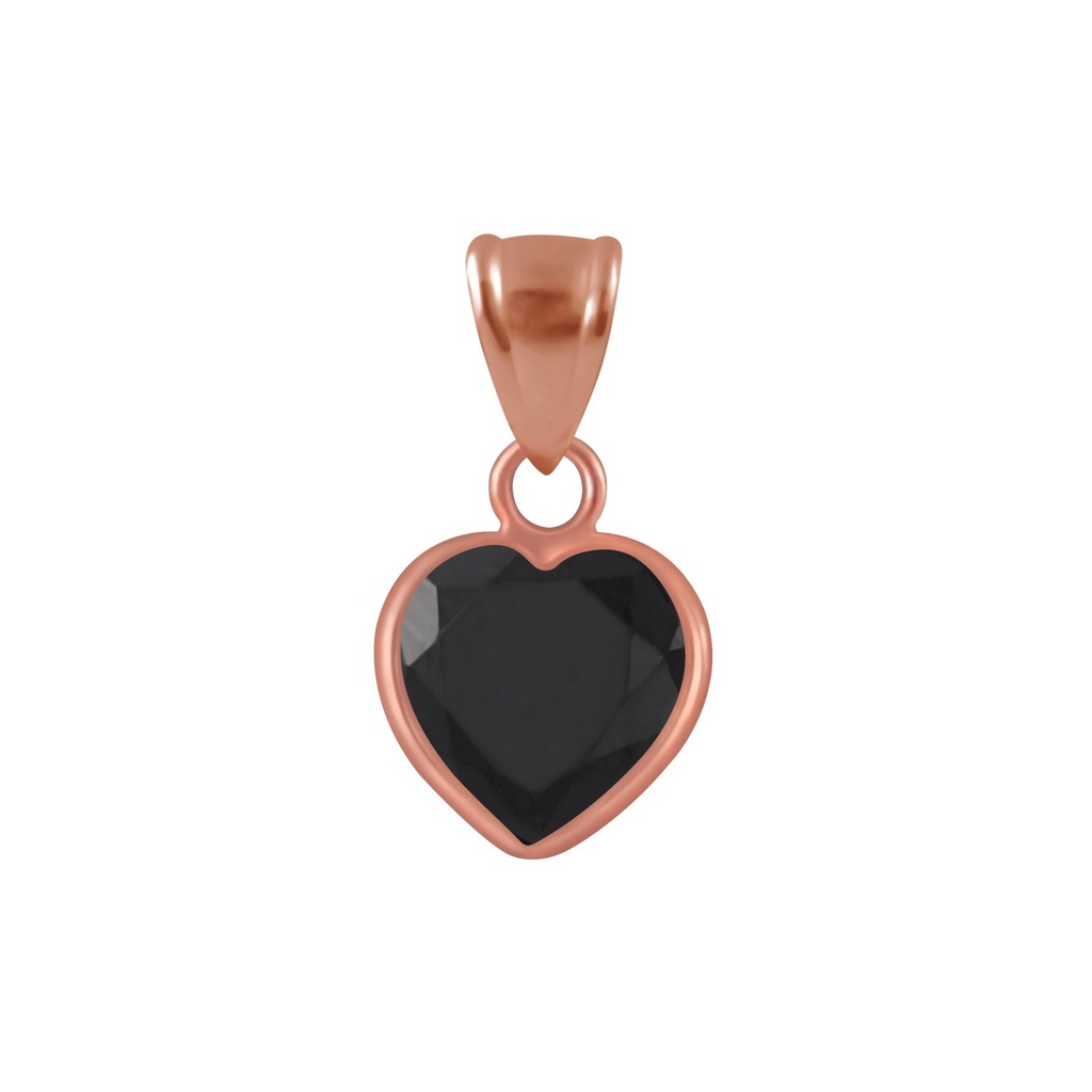 8mm Heart Cubic Zirconia Silver Pendant
