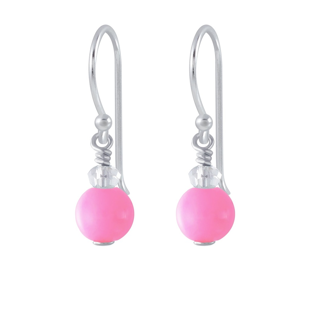 Boucles d'oreilles perle faite main en argent