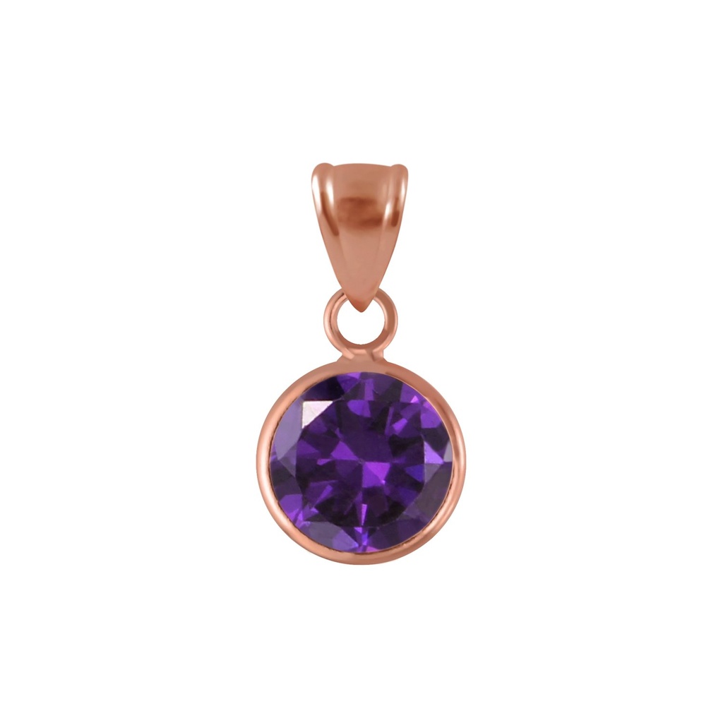 Pendentif en argent zircon rond 8 mm