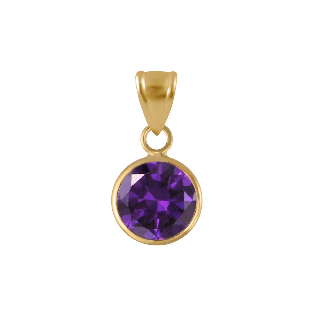 Pendentif en argent zircon rond 8 mm