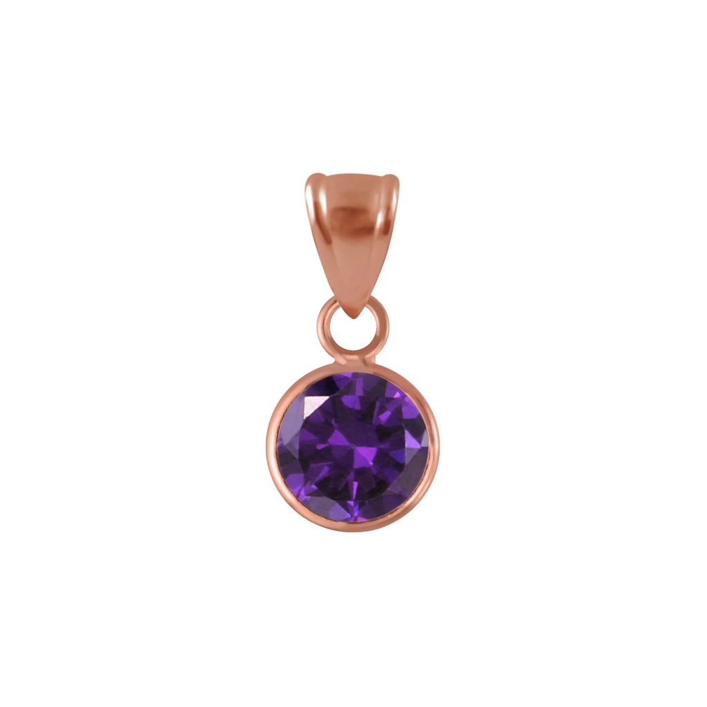 7mm Round Cubic Zirconia Silver Pendant