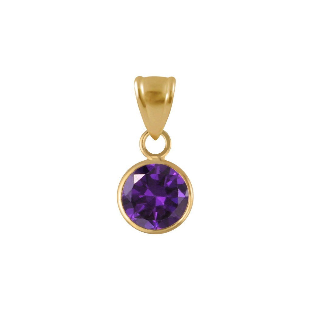 Pendentif en argent zircon rond 7 mm