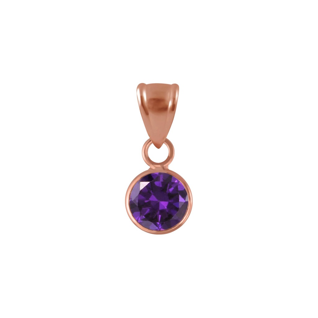Pendentif en argent zircon rond 6 mm
