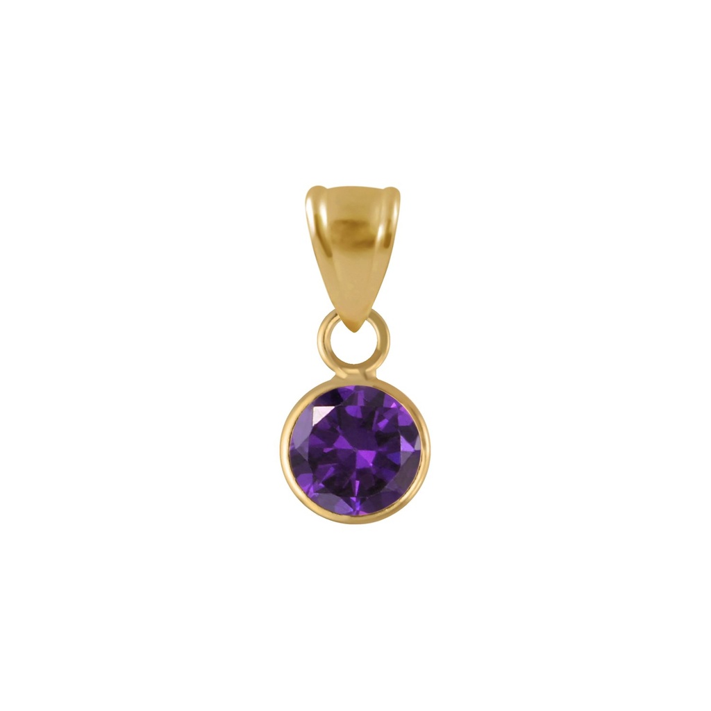6mm Round Cubic Zirconia Silver Pendant