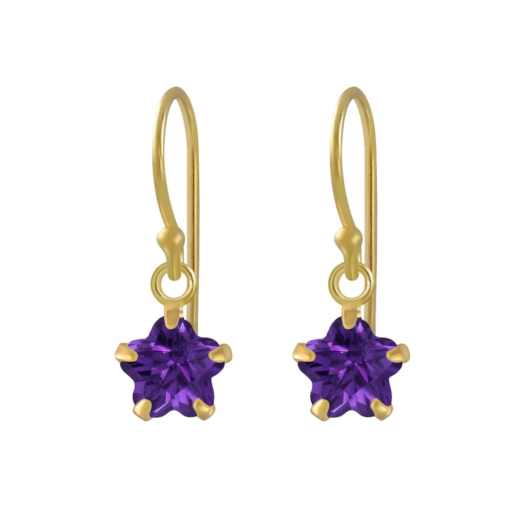 Boucles d'oreilles en argent zircon fleur 6 mm