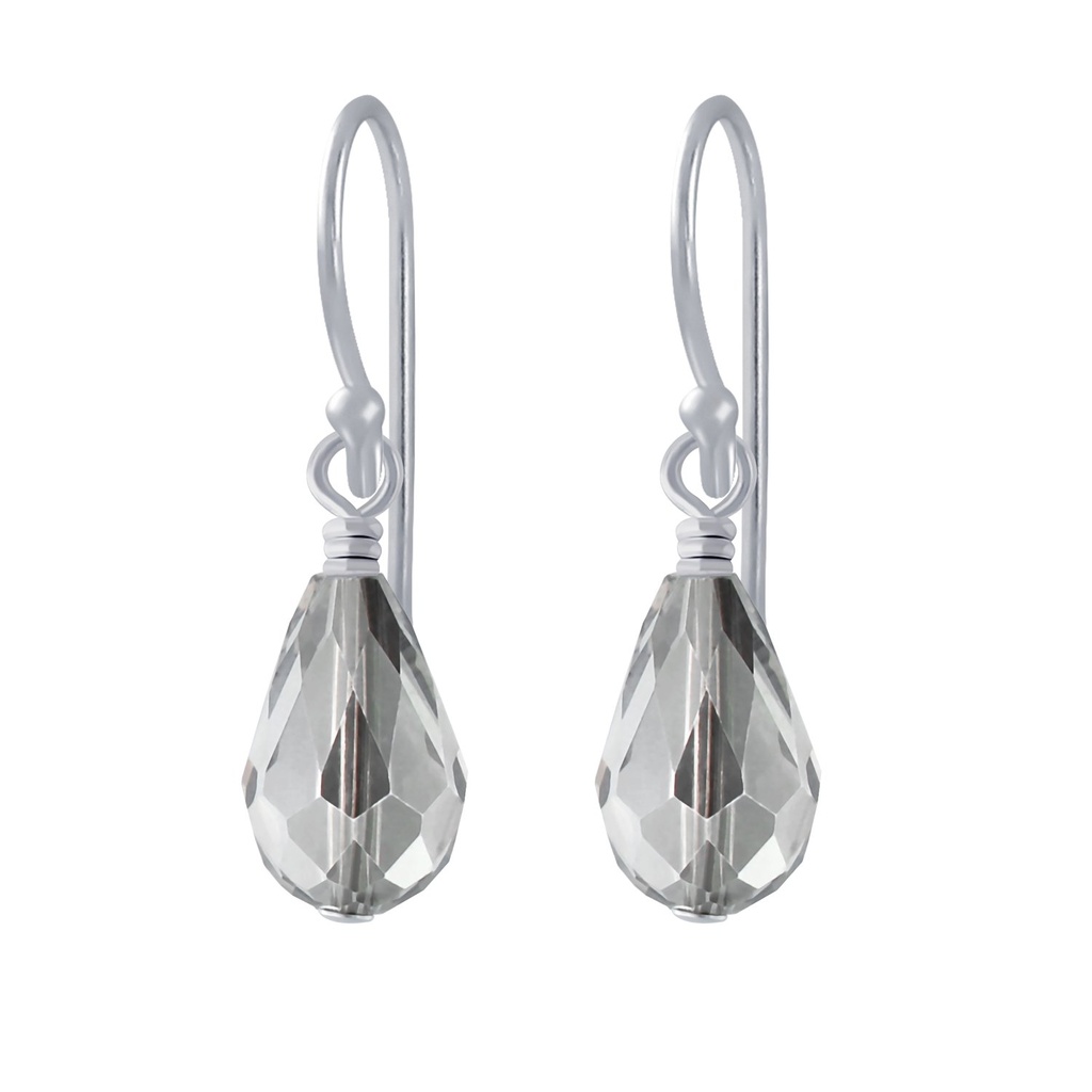 Silver Crystal Bead Handmade Earrings