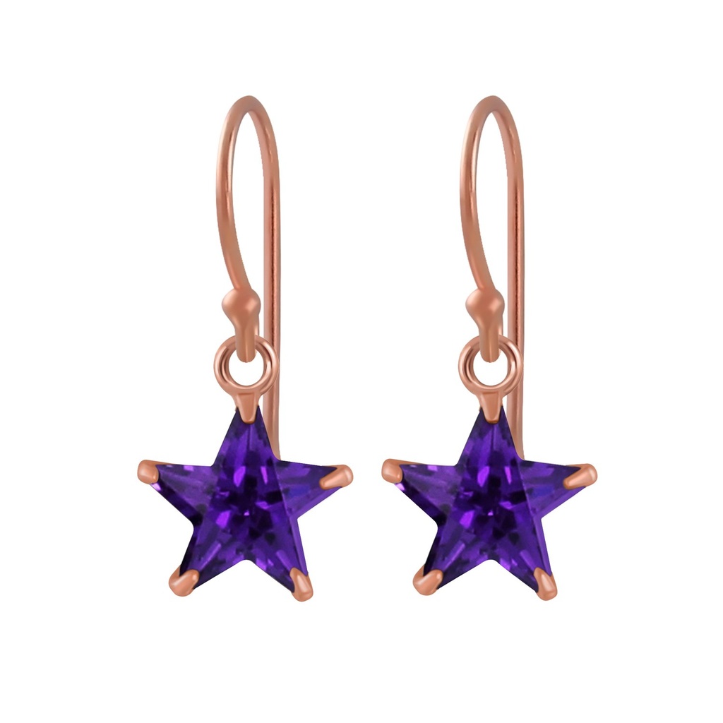 Boucles d'oreilles en argent zircon étoile 8 mm