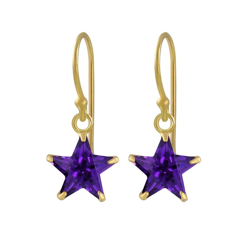 Boucles d'oreilles en argent zircon étoile 8 mm