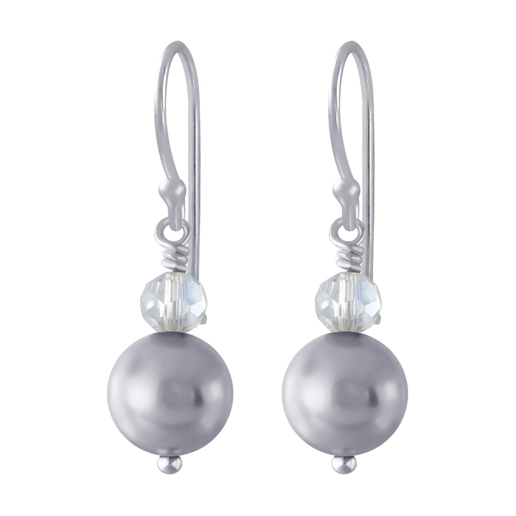 Silver Handmade Earrings With Hanging Pearl