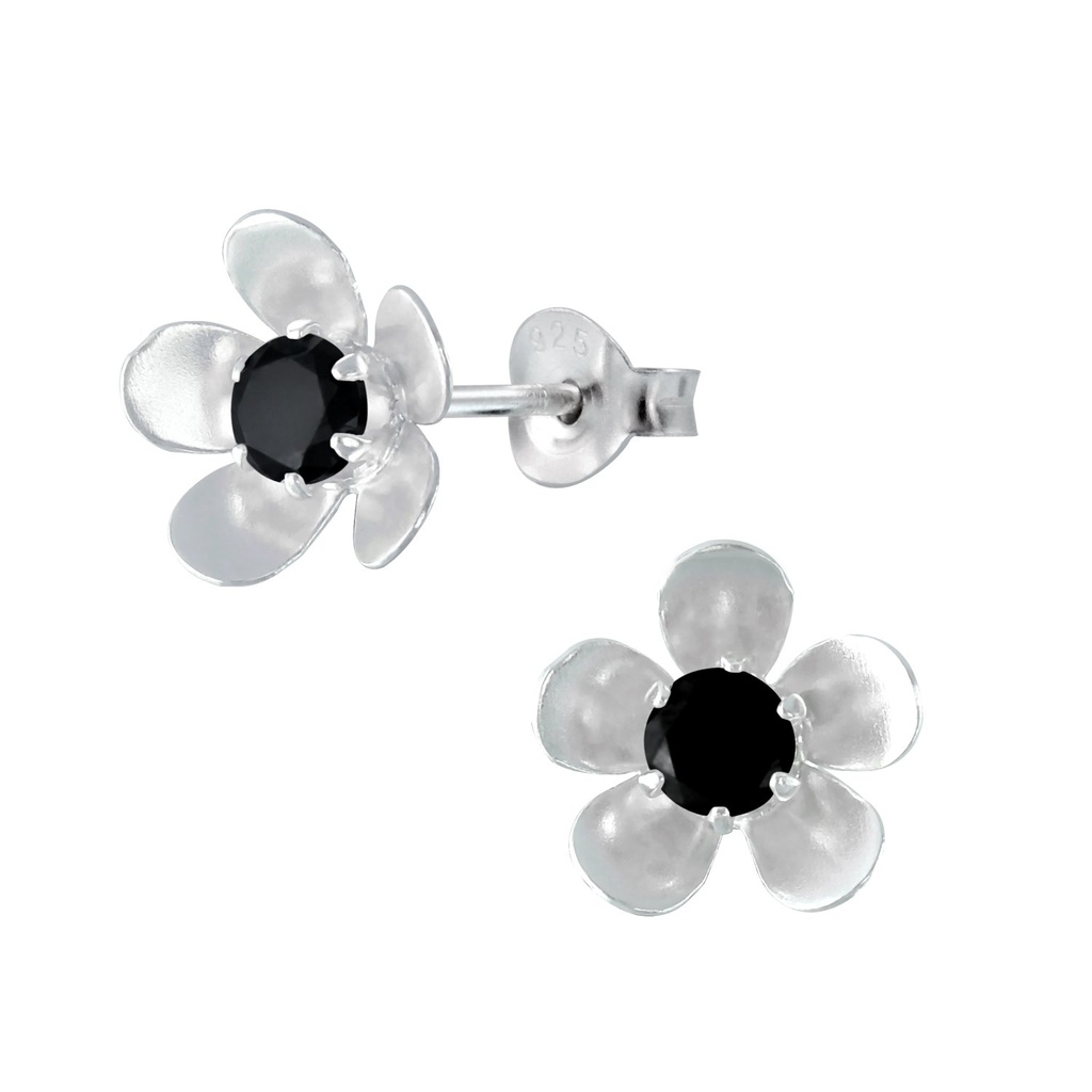 Silver Flower Stud Earrings
