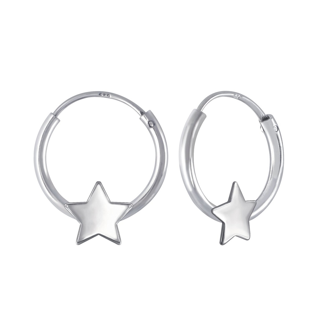 Créoles étoile en argent