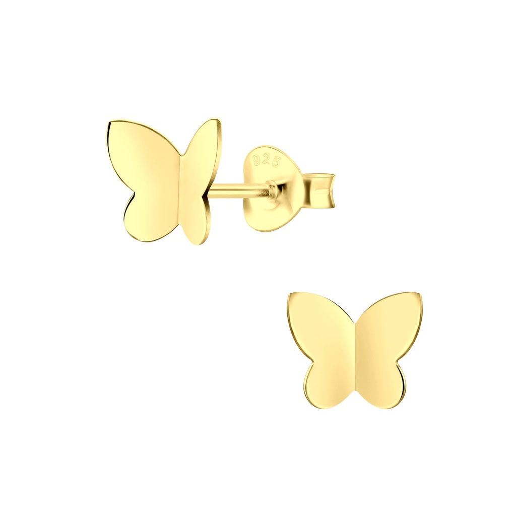 Puces d'oreilles papillon en argent