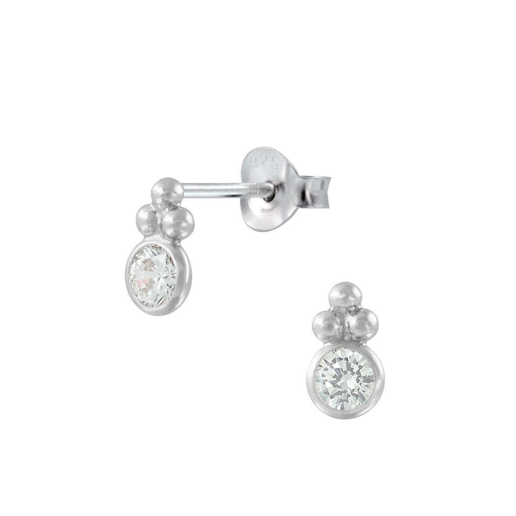 Silver Fancy Stud Earrings