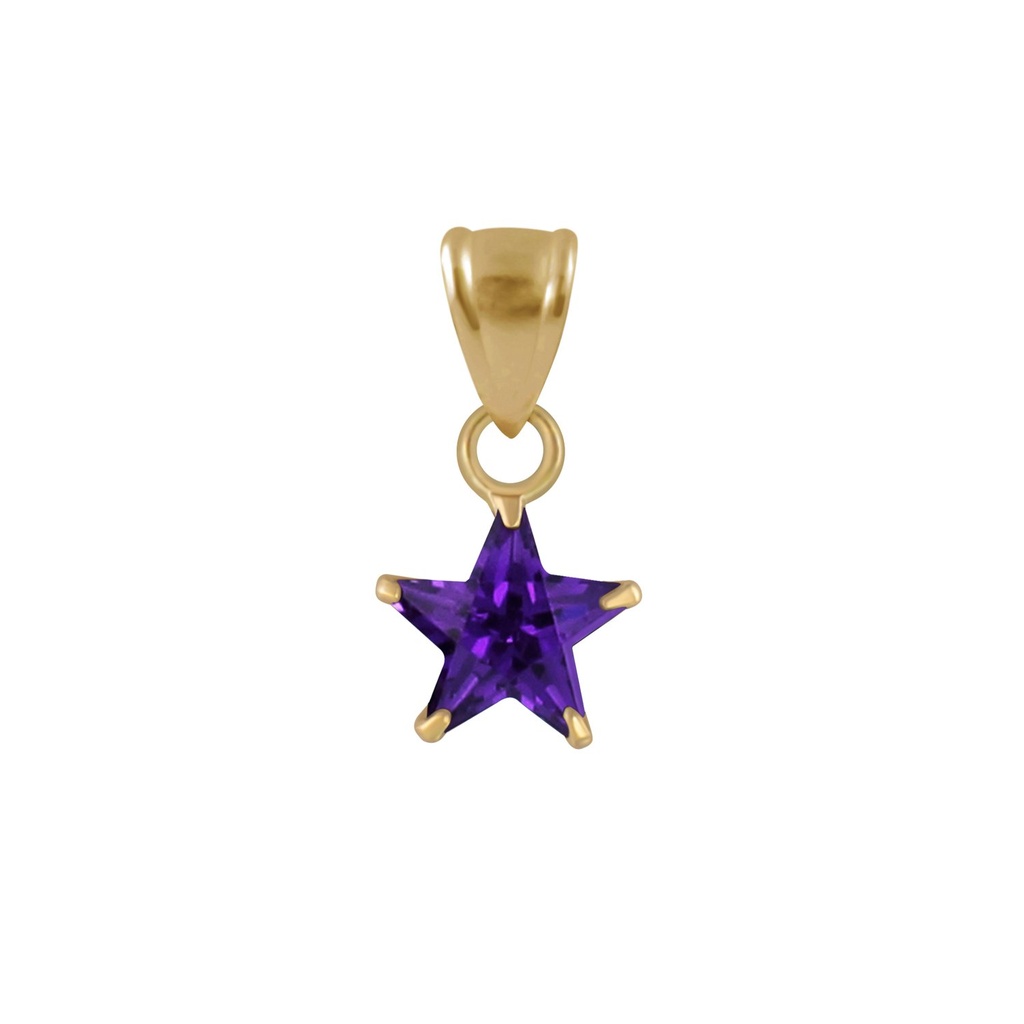 6mm Star Cubic Zirconia Silver Pendant