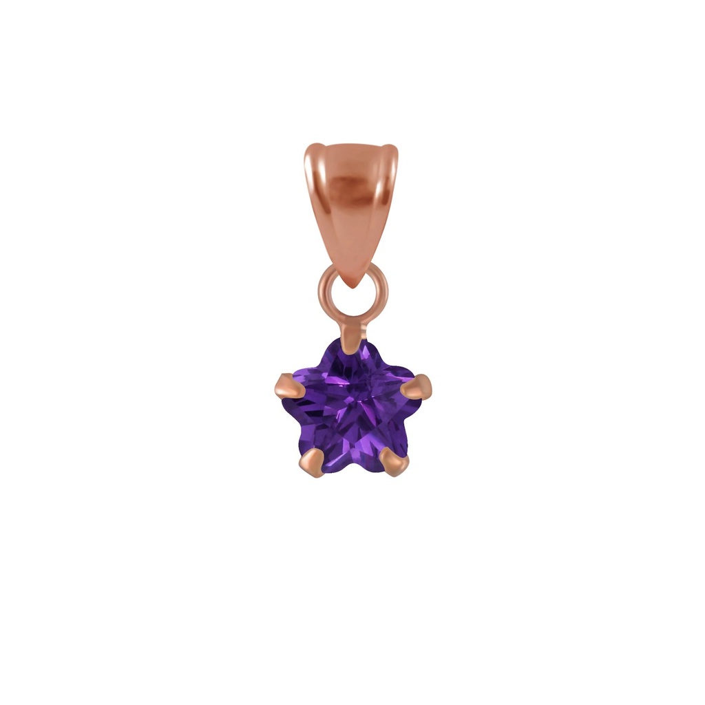 6mm Flower Cubic Zirconia Silver Pendant