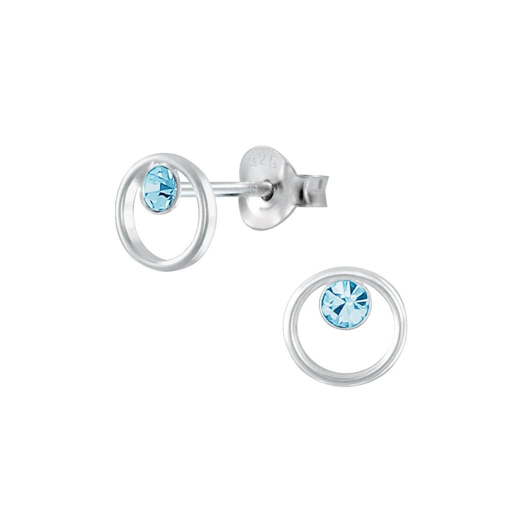 Silver Circle Stud Earrings