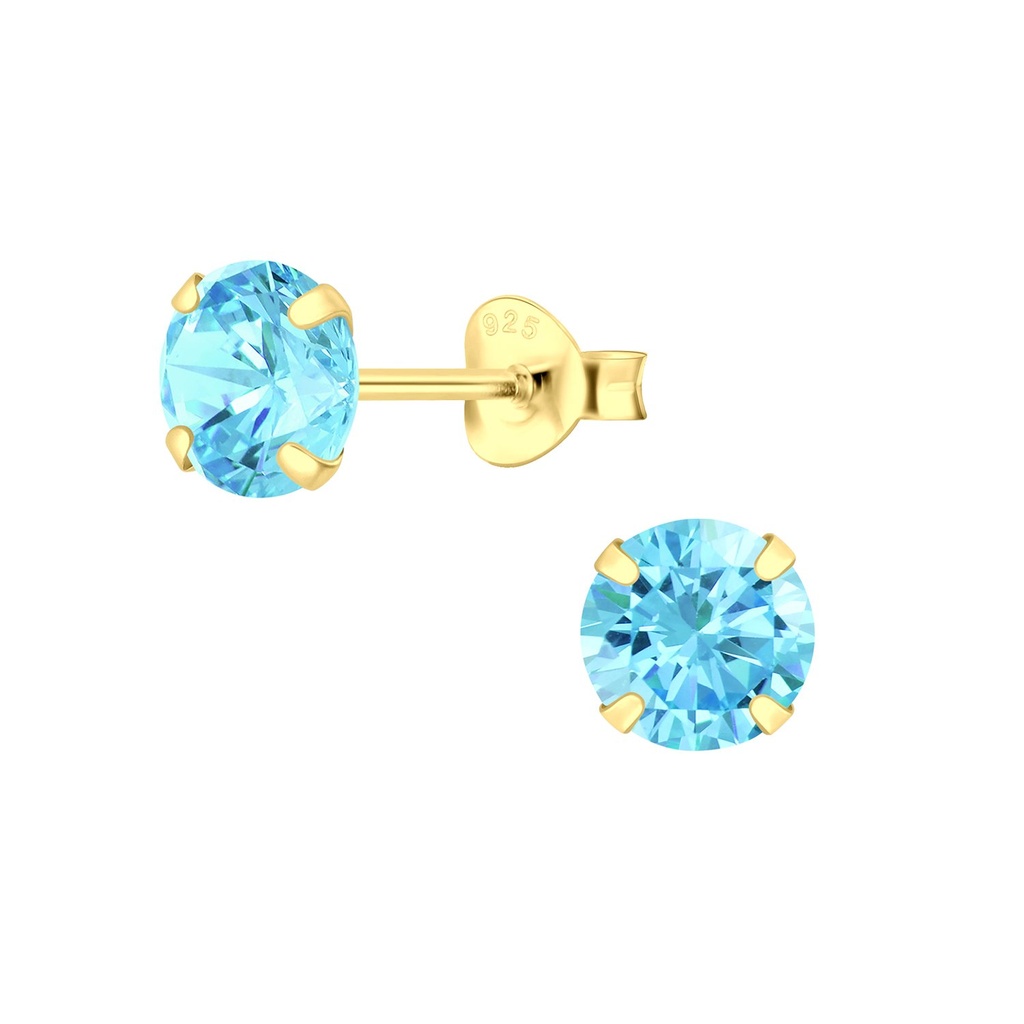 [10001748] 6mm Round Cubic Zirconia Silver Stud Earrings