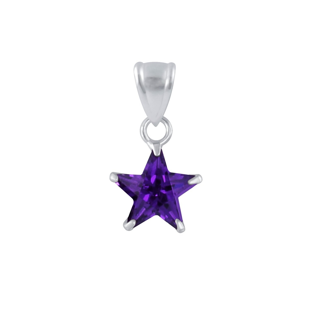 Pendentif en argent zircon étoile 8 mm