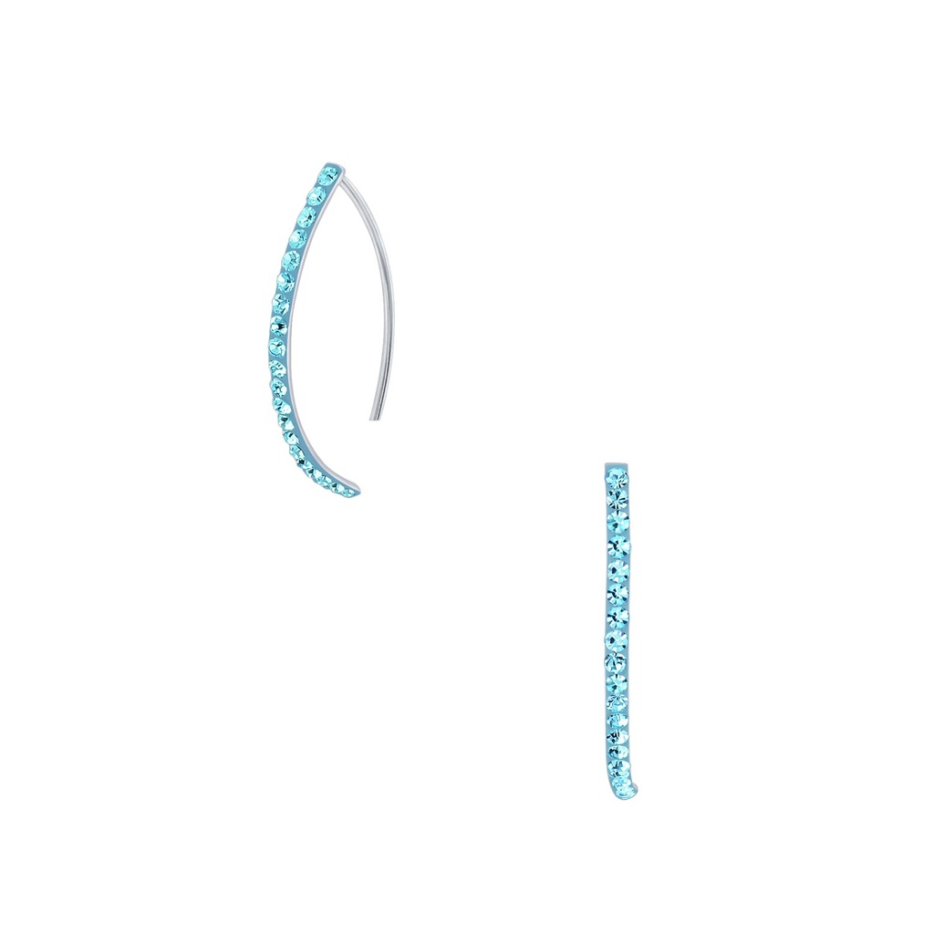 [10001731] Boucles d'oreilles ligne en argent cristal (Aqua Bohemica)