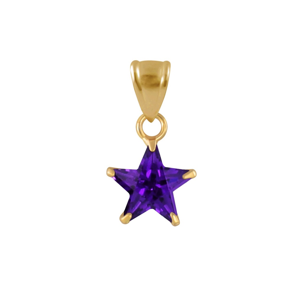 8mm Silver Star Cubic Zirconia Pendant