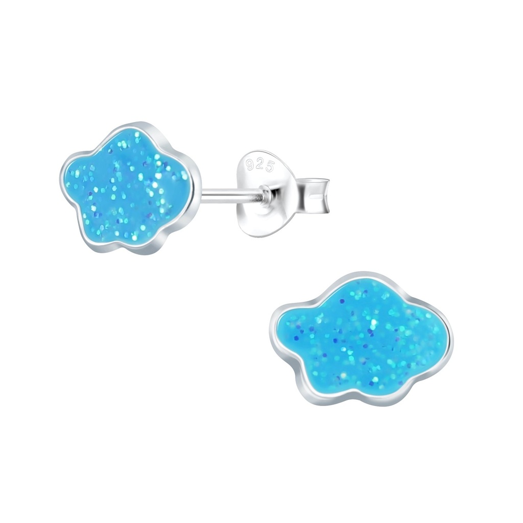Silver Cloud Stud Earrings